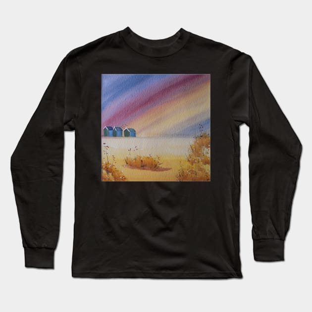 Beach Huts Long Sleeve T-Shirt by FrancesArt